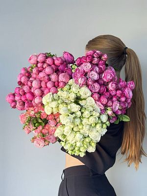 Роза кустовая пионовидная